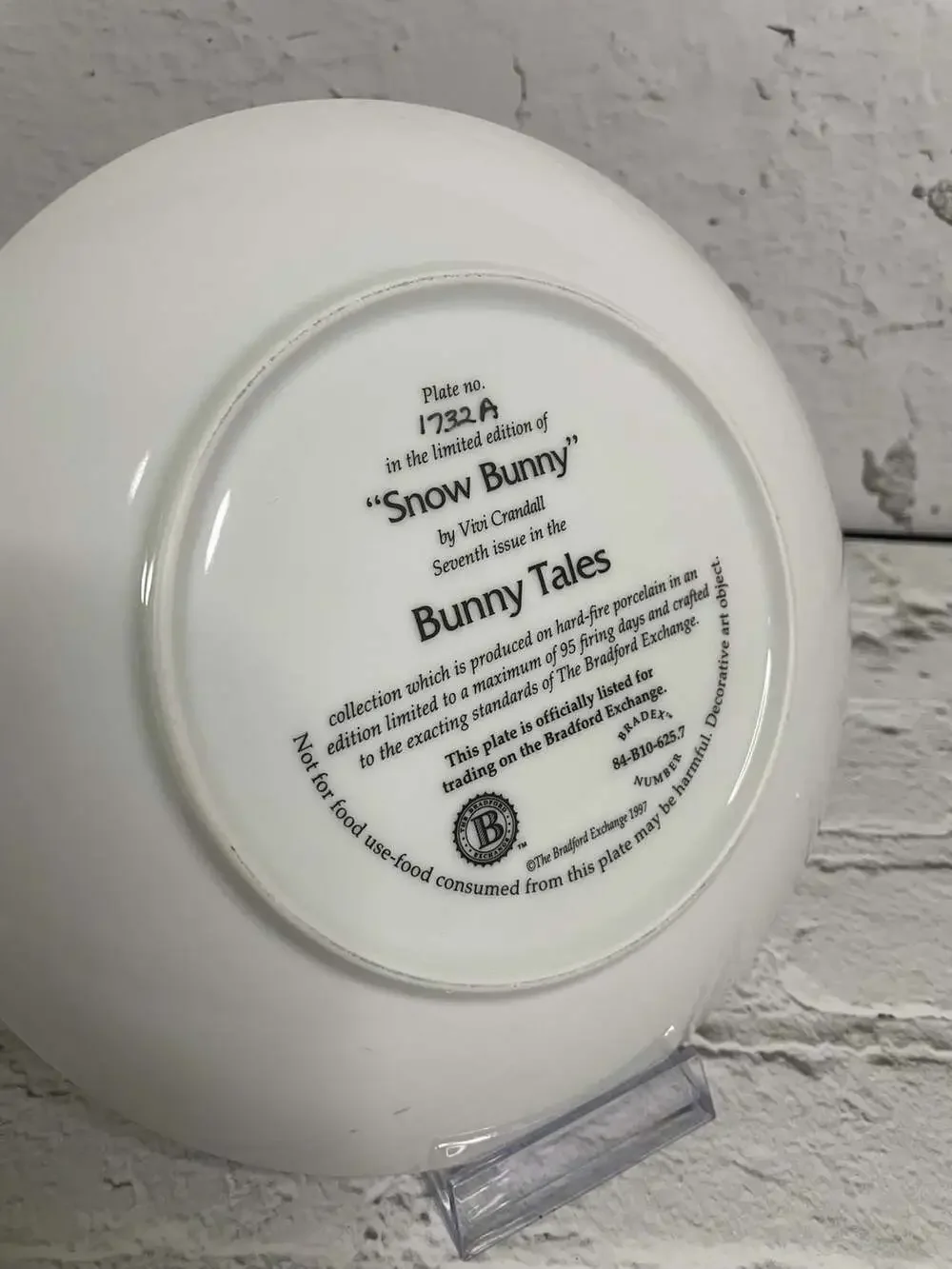 Bradford Exchange Snow Bunny Tales Collector Plate by Vivi Crandall